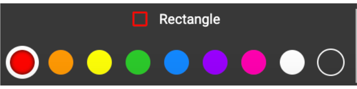 The rectangle options in the new toolbar